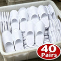 40pairs 2026 White Hotel Slipper Unisex Disposable Slippers for Home Guests Non-Slip Bathroom Spa Slippers Shoes for Men Women