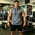 Men Hooded Sleeveless Shirt Casual Gym Tank Top Male Breathable Bodybuilding Vest Basketball Shirt Fashion Singlet Man Clothes
