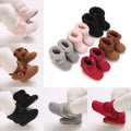 Winter Rubber Sole Baby Girls Boots Cute Bow Warm Plush Pom Snow Shoes Warm Baby Walking Shoes for Toddler Infant First Walkers
