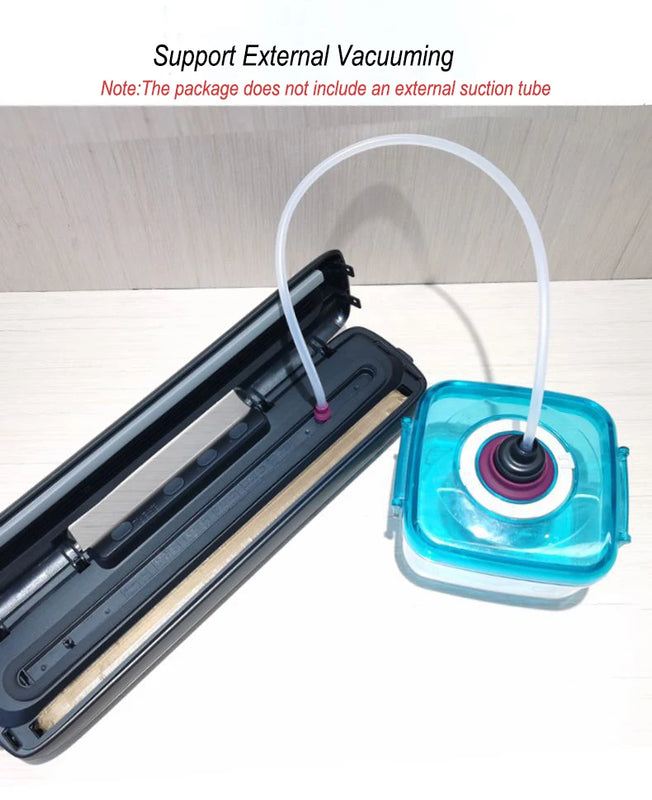 220V Electric Vacuum Sealer Packaging Machine with Free 15pcs Vacuum Bags Machine Household Black Food Vacuum Sealer