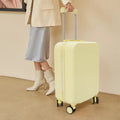20" Travel Luggage Suitcase Yellow Carry on Luggage, Suitcase with Cup Holder Top Handle Top Handle USB Port for Short-distance Domestic and International Tourism, Business Trips, Vacations