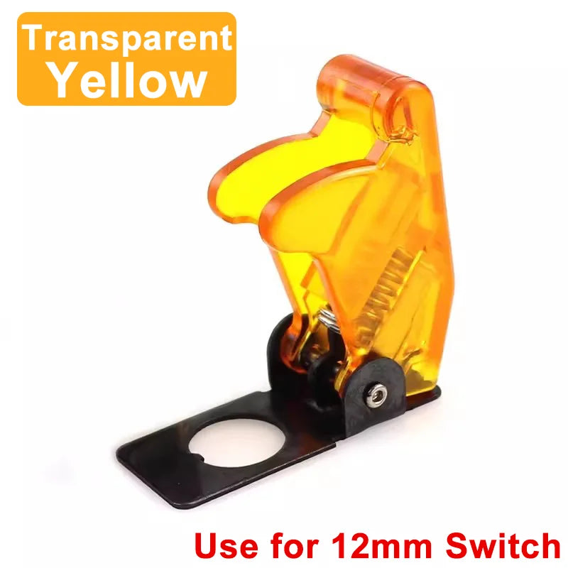 Auto Car Boat Truck Illuminated Led Toggle Switch ON OFF With Safety Aircraft Flip Up Cover Guard 12V20A Transparent