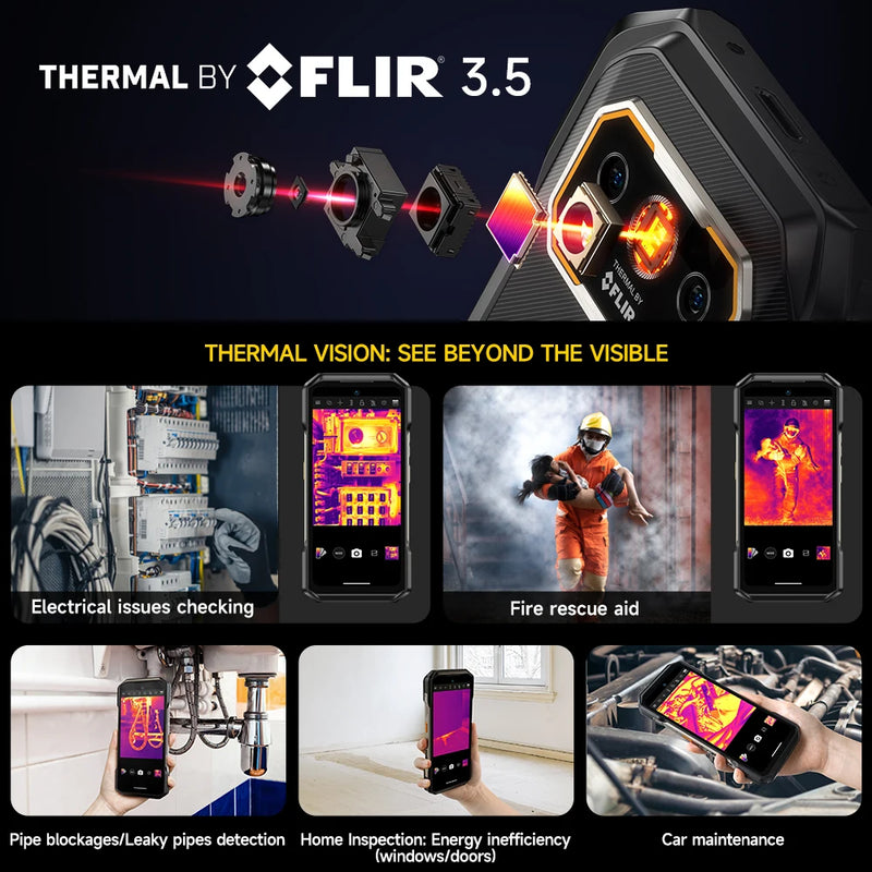 Ulefone Armor 27T Pro+ 5G Rugged Phone 10600mAh Smartphone Android 15 50MP+64MP Night Camera 6.78" Up to 24GB RAM+256GB ROM NFC