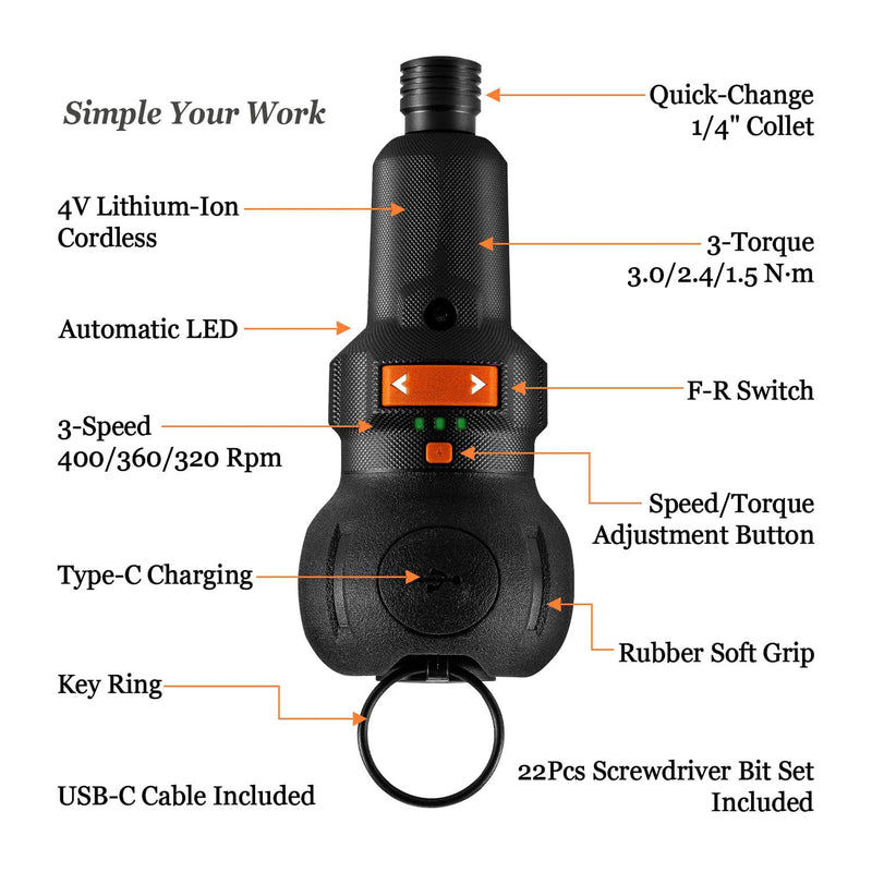 Cordless Electric Screwdriver Rechargeable 800mah Lithium Battery Mini Drill 3.6V Power Tools Set Household - View 3 | SAMAG