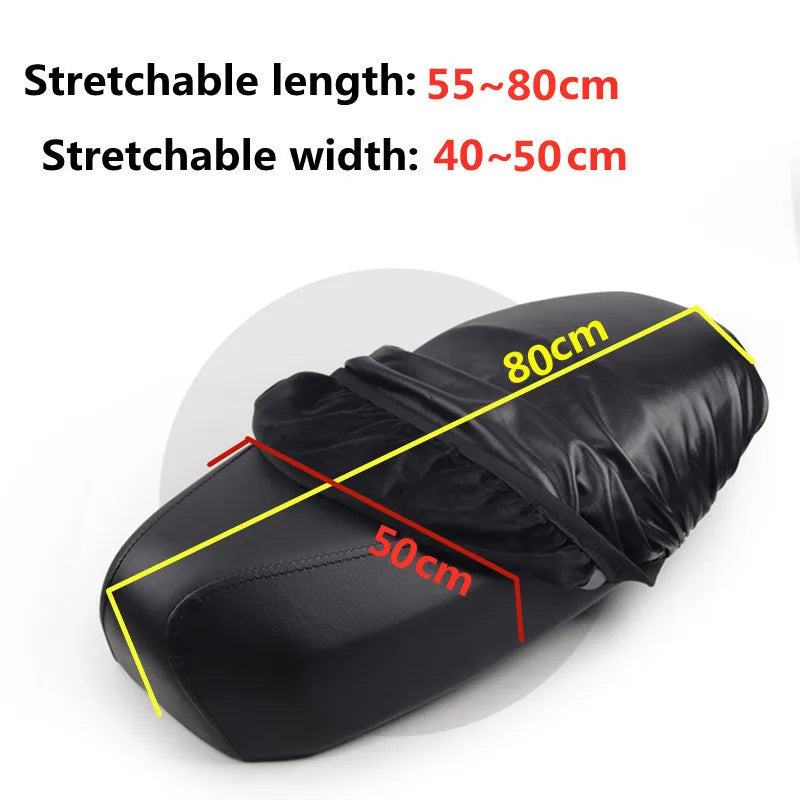 Motorcycle Seat Cover Elastic PU Leather Motorbike Seat Protector Cushion Waterproof Sunscreen Seat Cover For Small Motorcycles