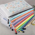 5-24pcs Mesh Zipper Bags Puzzle Bags With Zipper For Classrooms, A4 Chessboard Game Storage And School Office Supplies