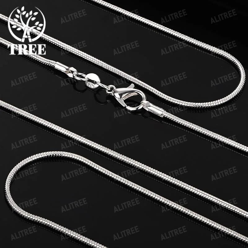 18K Gold Snake Chains Necklace 925 Sterling Silver Men's 1mm 2mm 3mm Chains Jewelry For Women Long Chains Accessories Gifts
