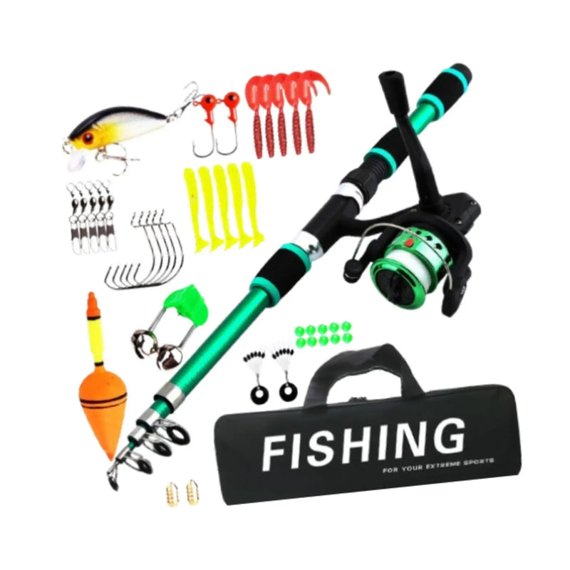 Compact Kids Fishing Rod Set with Reel Telescopic Pole - View 2 | SAMAG