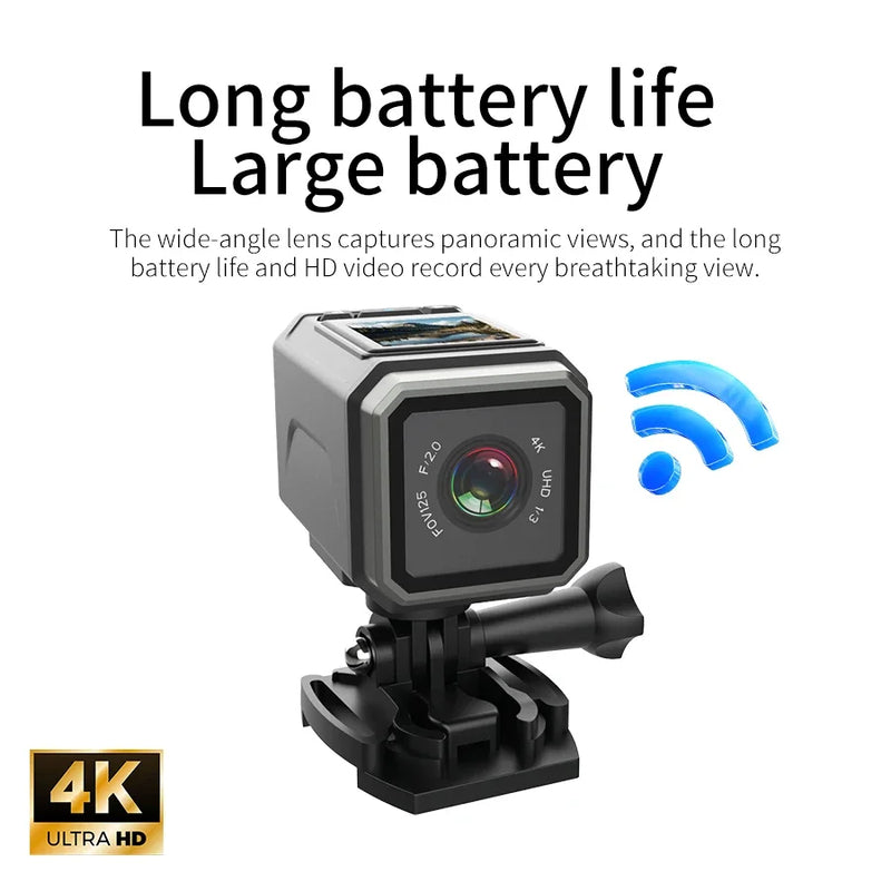 HD 4K 2K Digital Cycling Camera Small Outdoor Action Sports DV Waterproof Helmet Camorder Bicycle Recorder Clip Mini Body Camera