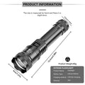 2000LM Ultra Bright P50 LED Flashlight Tactical EDC Torch Telescopic Zoom Type-C Rechargeable Emergency Spotlight for Camping
