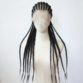 Black Braided Wigs Synthetic Full Lace Wig Glueless Full Lace Synthetic Wig Heat Resistant Fiber Wig for Women Daily Wear