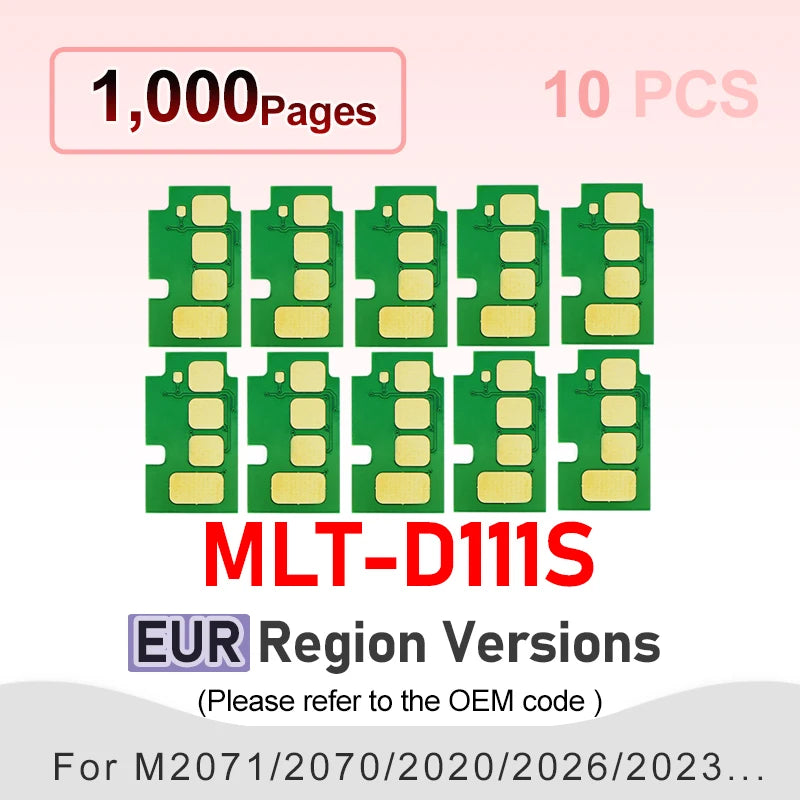 MLT-D111S MLT D111S D111 111 111S Toner Cartridge chip For Samsung M2020W M2020 M2022W M2070W M2070 2074FW M2077 Printer reset
