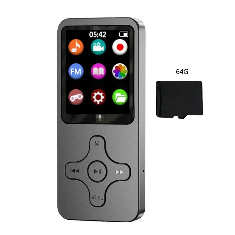 Portable Walkman Mini MP3 Player Bluetooth-compatible Speaker 8/16/32/64/128GB HiFi Music Speaker with FM Radio Recording E-book