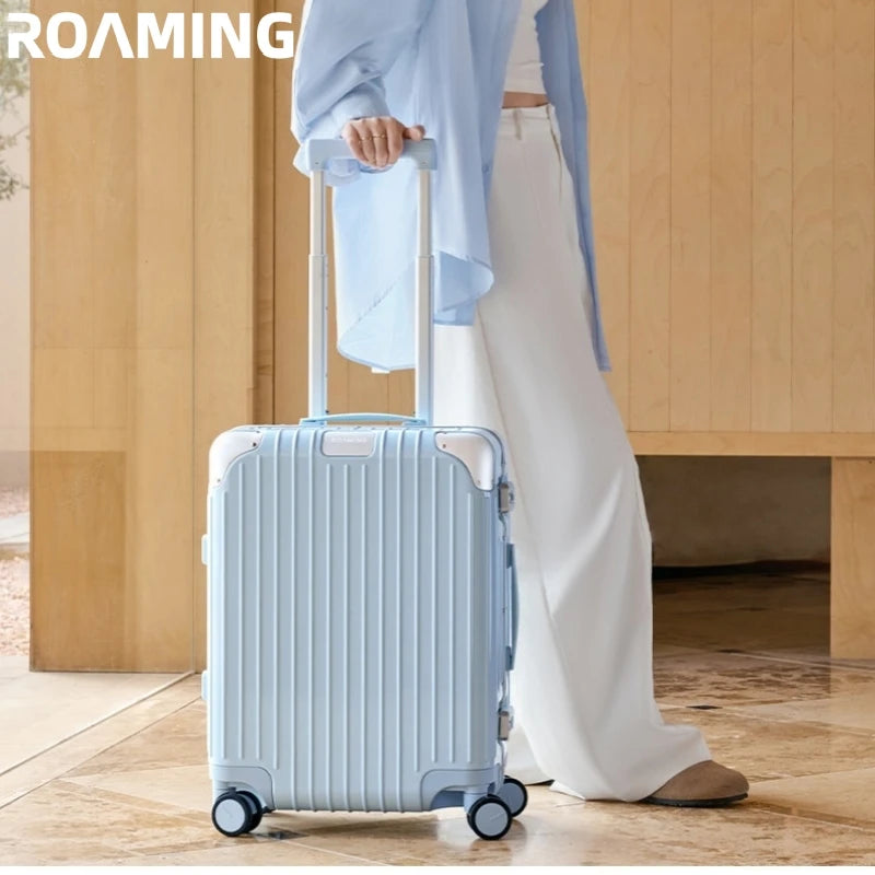 ROAMING Luxury Suitcase PC Material with Aluminum Alloy Frame TSA Lock Rolling Luggage Travel Large Capacity 20/24/26/28/30inch