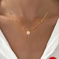 925 Sterling Silver Fashion Shiny Round Beads Halo Zircon Necklace For Women Engagement Wedding Fine Jewelry | SAMAG