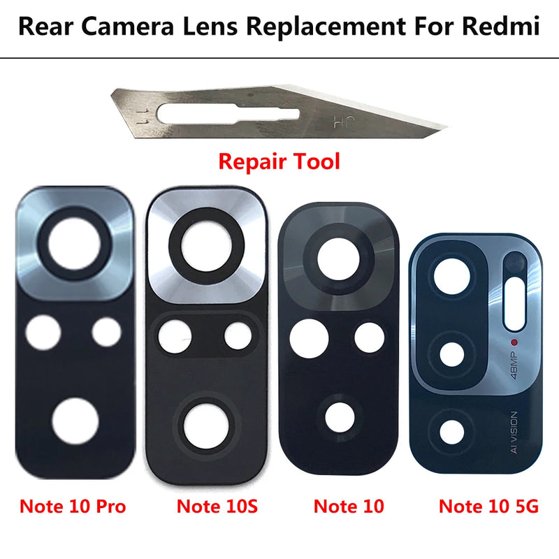 Rear Big Back Camera Glass For Redmi Note 11 11S 11T 11E 10T 10 10S 9 9S 8T 8 Pro Glass Real Camera Lens + Repair Tools