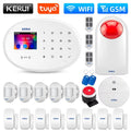 KERUI WIFI GSM Alarm System Kit W202 Home Security Protection Tuya Smart Support Alexa with Motion Detector Door Opening Sensor