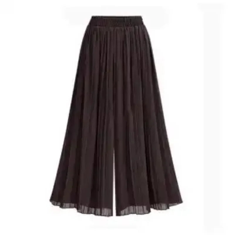 Women High Waist Polka Dot Pleated Wide Leg Pants Elastic - View 4 | SAMAG