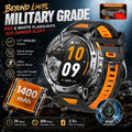 2026 New Military TANK 1400mAh Battery Smart Watch IP68 Waterproof LED Flashlight Heart Rate Sports tracker SOS Smart Watch Men