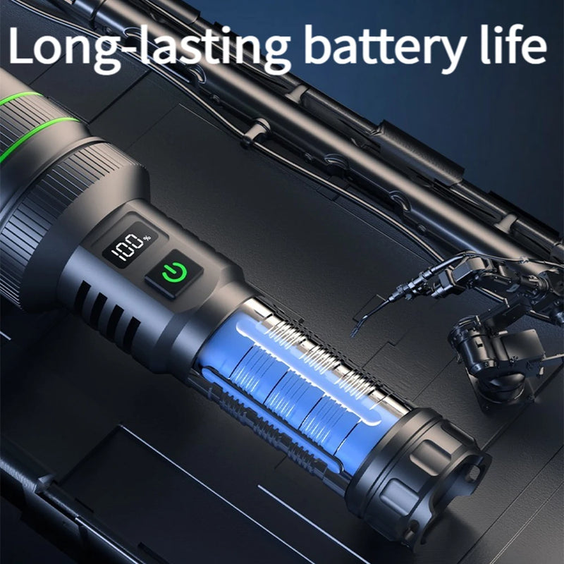 Super Long Range LED Flashlight USB Rechargeable Handheld - View 6 | SAMAG