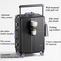 Aluminum Frame Wide Handlebar Rolling Luggage with Colorful Silent Spinner Wheels and TSA Lock Large Capacity Trolley Suitcase