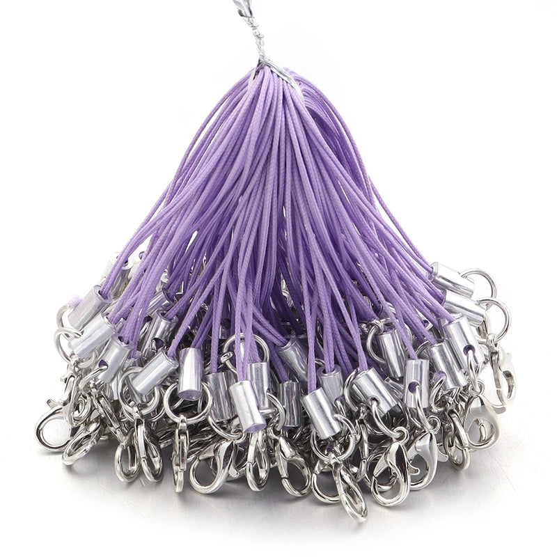 20/100PCS Strap Charm Cord Lanyard Lariat Strap Cords Lobster Clasp Rope Keychains Hooks Mobile Set Charms Jewelry Accessories