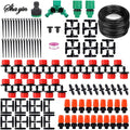 148pcs/set Automatic Watering Drip Irrigation Sprinkler Kit For Garden And Yard Cooling, Dust Removal And Irrigation System