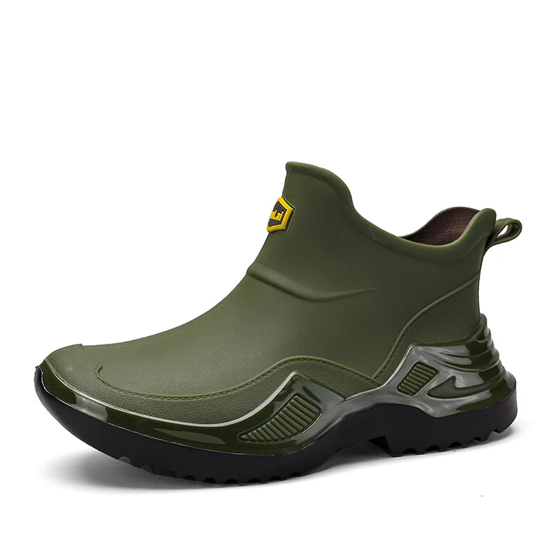 Men women's casual rain boots four seasons waterproof non-slip outdoor wading fishing water shoes car wash chef couple rain shoe