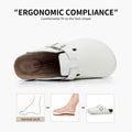 PU Leather Birken Mules Cork Footbed Potato Shoes Comfort Slip on Sandals with Arch Support Black White Brown With Arch Support