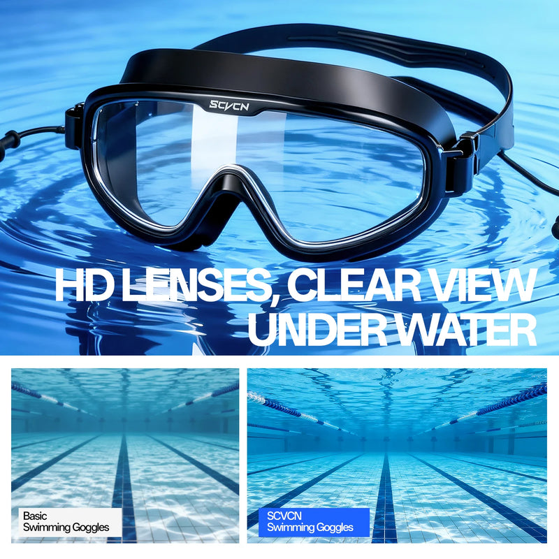 SCVCN Swim Eyewear Full Frame Clear Goggles for Swimming | SAMAG