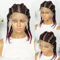 14Inch Synthetic Full Lace Braided Wigs Cornrow Braids with Baby Hair Lace Frontal Handmade Twisted Braids Wigs for Black Women