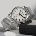 BERNY Automatic Men's Watch Top Brand Luminous 316L Stainless Steel Self-Wind Sapphire Wristwatch Mesh Belt Mechanical Men Watch