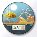 Modern wall clock for living room, home use, creative, silent, drill-free wall-mounted decorative painting electronic clock