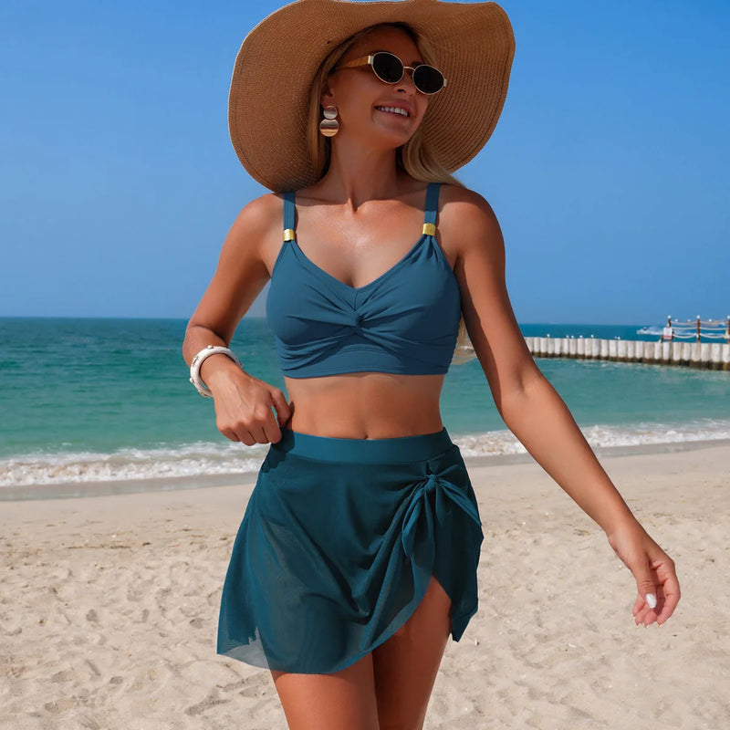 VigoBreviya Black Strapped Knot Swimwear Women Cross Push | SAMAG