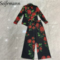 Seifrmann Casual printed two-piece lapel long-sleeved | SAMAG