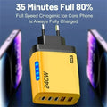 240W USB C PD Fast Charger Quick Charge3.0 Type C USB Phone Charger Fast Charging Adapter For iPhone 16 15 Samsung Xiaomi Huawei