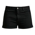 Men's Sexy Slim Fit White Denim Shorts, Rolled Cuff | SAMAG