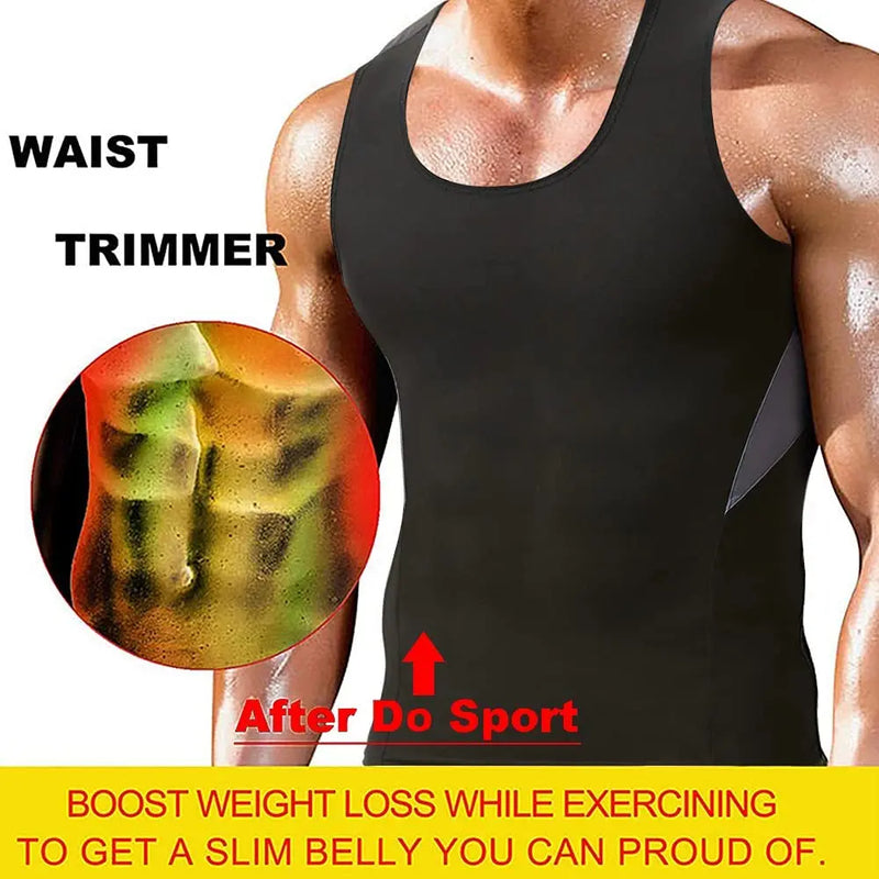 Pop Closets Sauna Shirt for Men Sweat Suit Short Sleeve Compression T-Shirt Weight Loss Body Shaper Shirts for Workout Sports