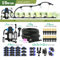 110-220V Power Supply self-priming Pump Spray Kit  for Greenhouse Garden 8mm PE Hose Brass Nozzle Automatic Misting Cool System