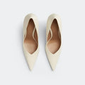 Brand Fashion Show 10cm High Heels 2023 Summer New Thick Heels Black White  Pointed Fashion Sexy Women's Size 44 Single Shoes