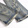 Men's Vintage Bootcut Denim Jeans Streetwear Embossed | SAMAG