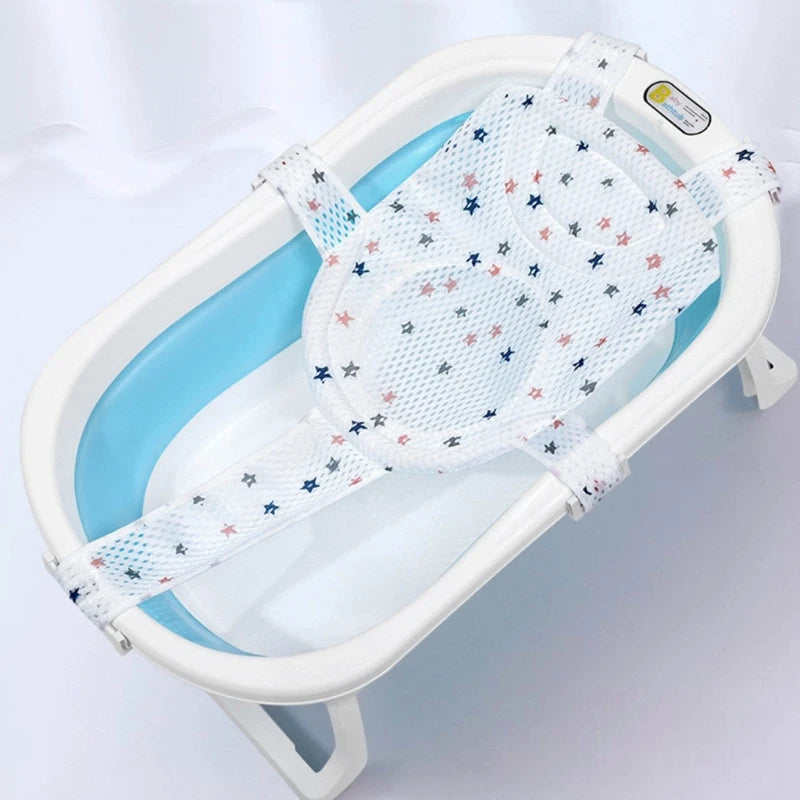Portable Baby Bath Support Mesh Pad Newborns Bath Tub Seats Net Not Slip Baby Bath Mat Floating Bath Seats Cushions Gift