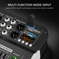 Debra DB-4X 4-Channel Professional Mixer And Sound Card, Bluetooth 5.0, +48V, Multifunctional Input Support, For PC Recording