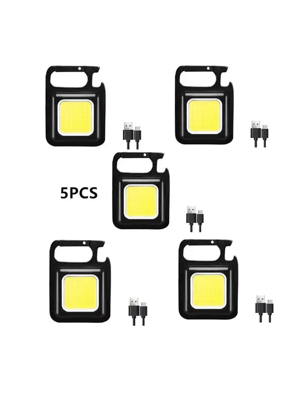 1-5PCS Mini 1500LM LED Flashlight Work Light Portable Pocket Flashlight Keychains Torch USB Rechargeable For Outdoor Camping