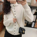 WinvyNee Women Solid Pure Wool Thin Knitted Cardigan - View 4 | SAMAG