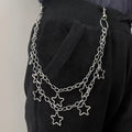 Punk Metal Crescent Geometric Bag Chain Hip Hop Hipster Cool Hundred Pair Pants Chain For Men and Women Rock and roll Accessorie