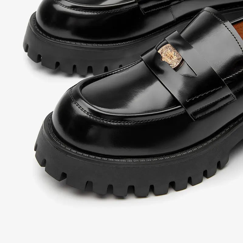 BeauToday Moccasin Loafers Women Genuine Cow Leather Penny Flats Round Toe Slip On Female Casual Platform Shoes Handmade 26569