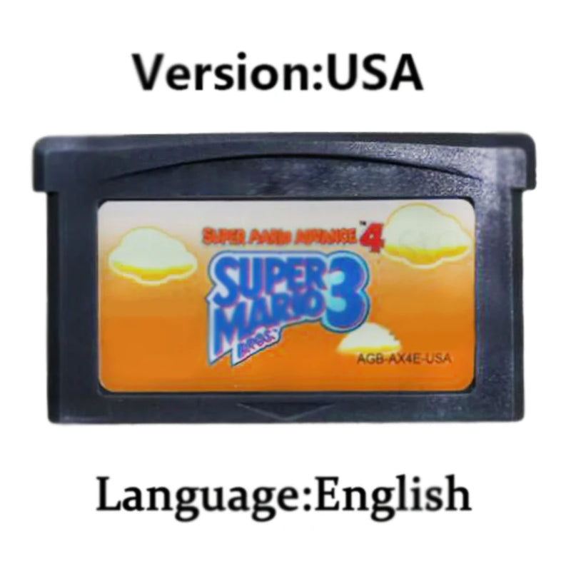 Mario GBA Games cards EUR USA Version GBA Game Cartridge 32 Bit Video Game Console Card Series Super  Wario Land4