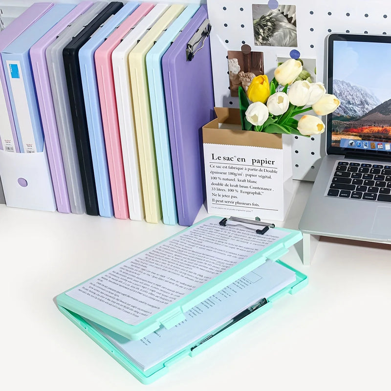 1pc A4 Writing Board File Box, 2-in-1 A4 Document and Photo Multifunctional Storage Box, Portable Organization Tool for Office