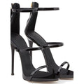 2024 Women's Summer New Sexy Stiletto Heels Sandals Fashion High-quality Banquet Zipper Strap Combination High Heels